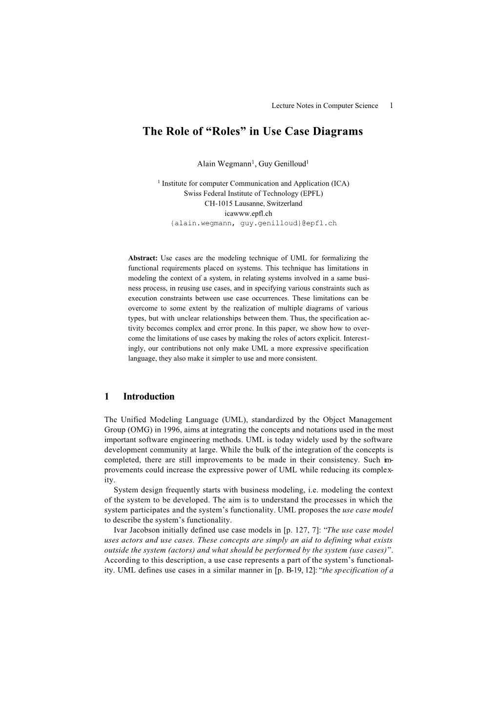 The Role of “Roles” in Use Case Diagrams