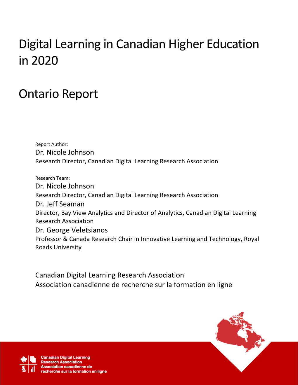 Digital Learning in Canadian Higher Education in 2020