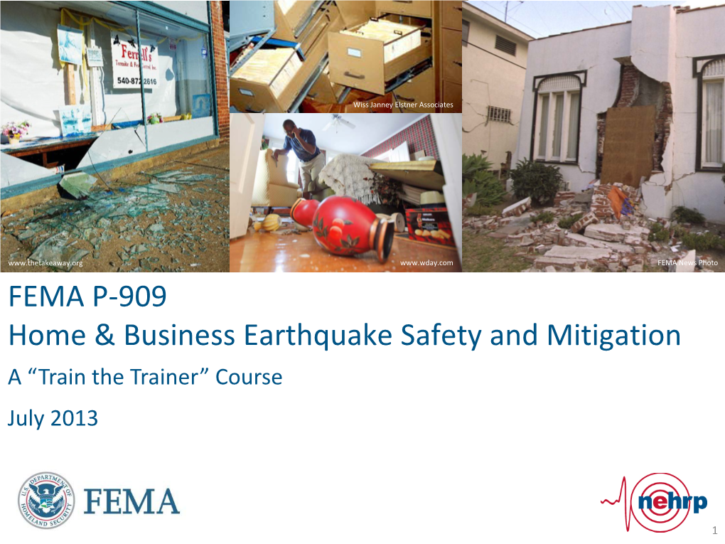 FEMA P-909 Home & Business Earthquake Safety and Mitigation
