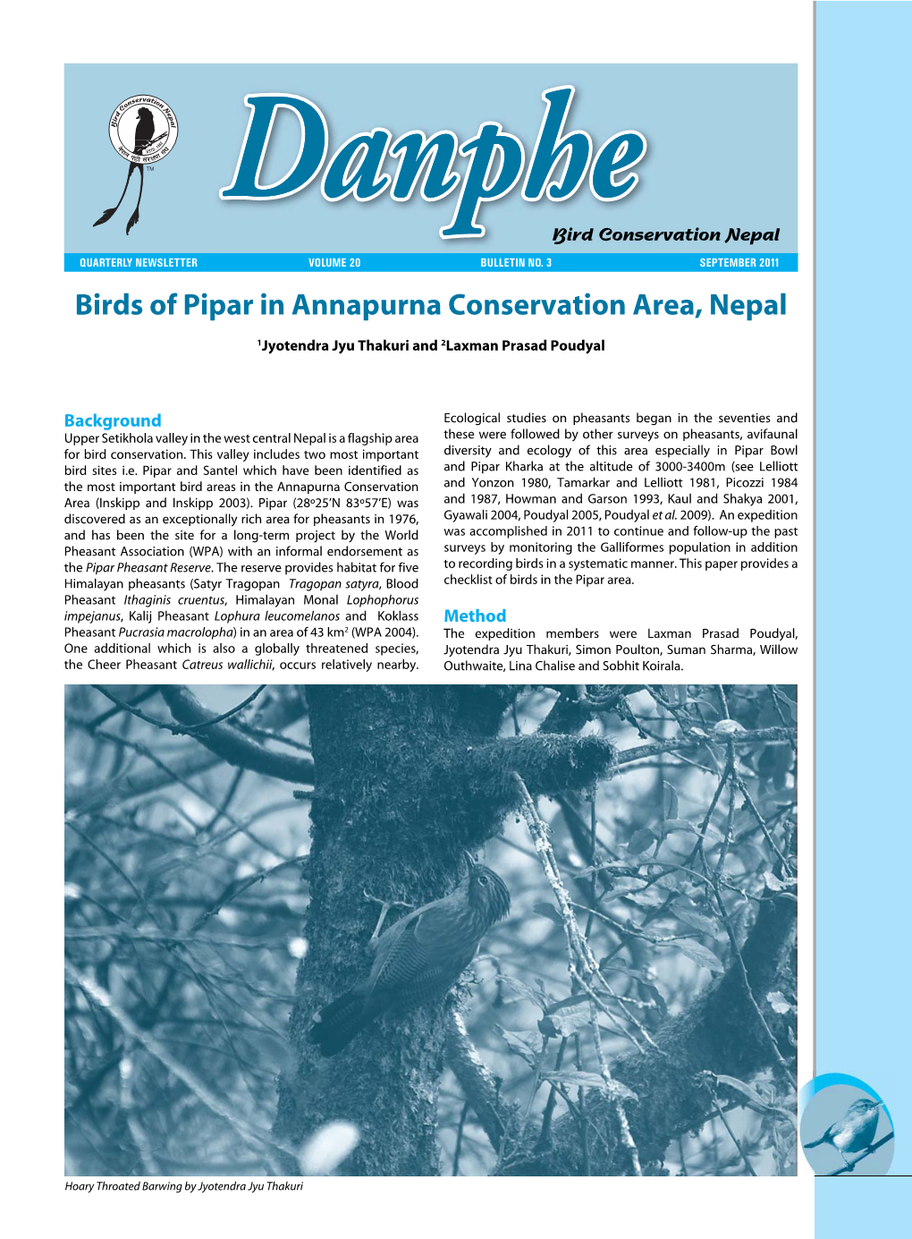 Danphe Newsletter for Bird Conservation Nepal