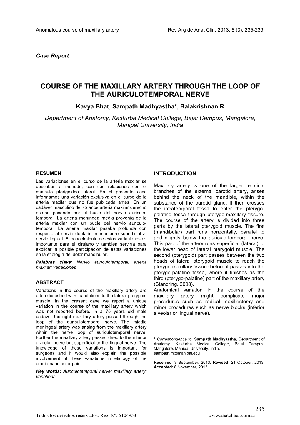 Course of the Maxillary Artery Through the Loop Of