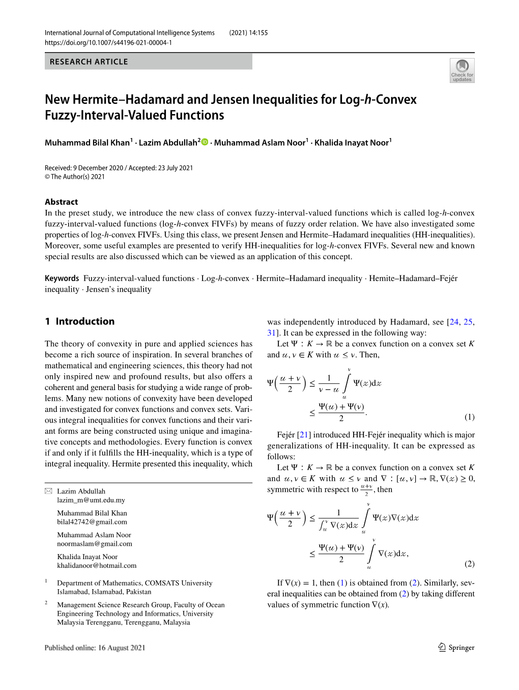 New Hermite–Hadamard and Jensen Inequalities for Log-H-Convex