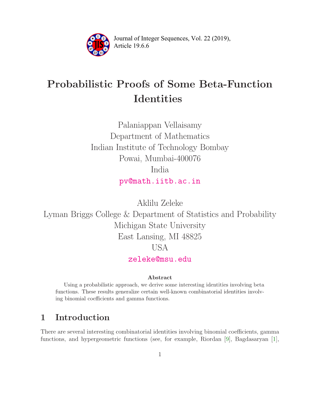 Probabilistic Proofs of Some Beta-Function Identities