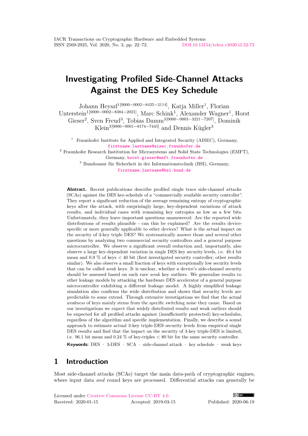 Investigating Profiled Side-Channel Attacks Against the DES Key