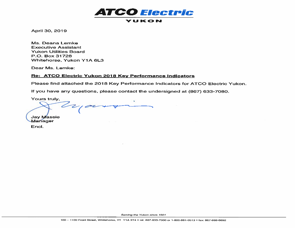 ATCO Electric Yukon 2018 Key Performance