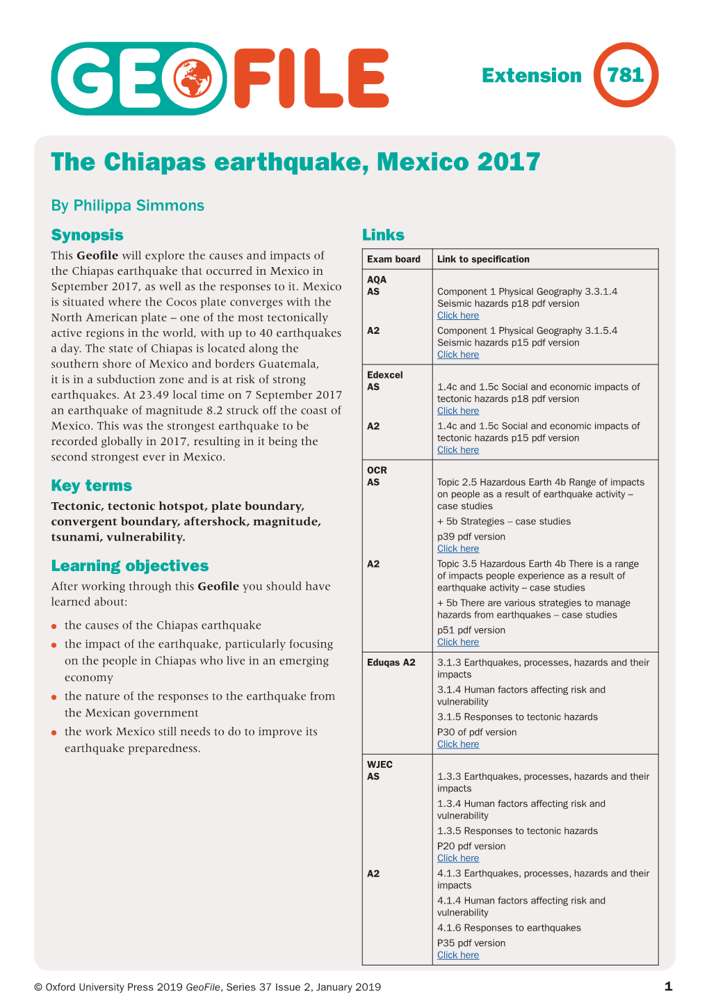 The Chiapas Earthquake, Mexico 2017