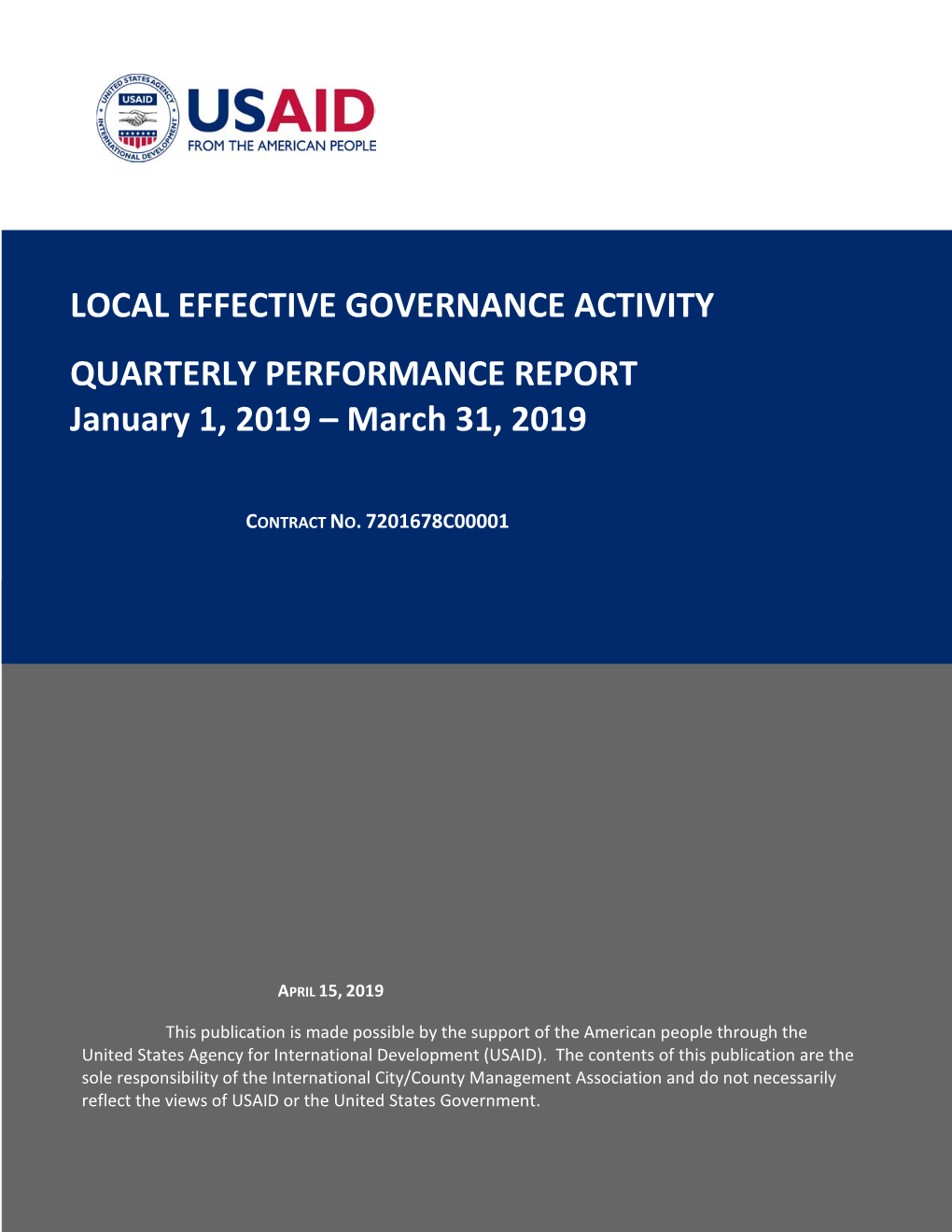 Local Effective Governance Activity Quarterly