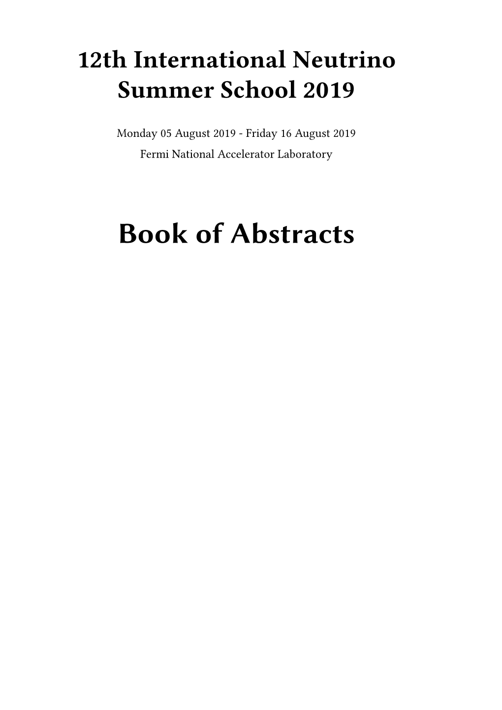 Book of Abstracts