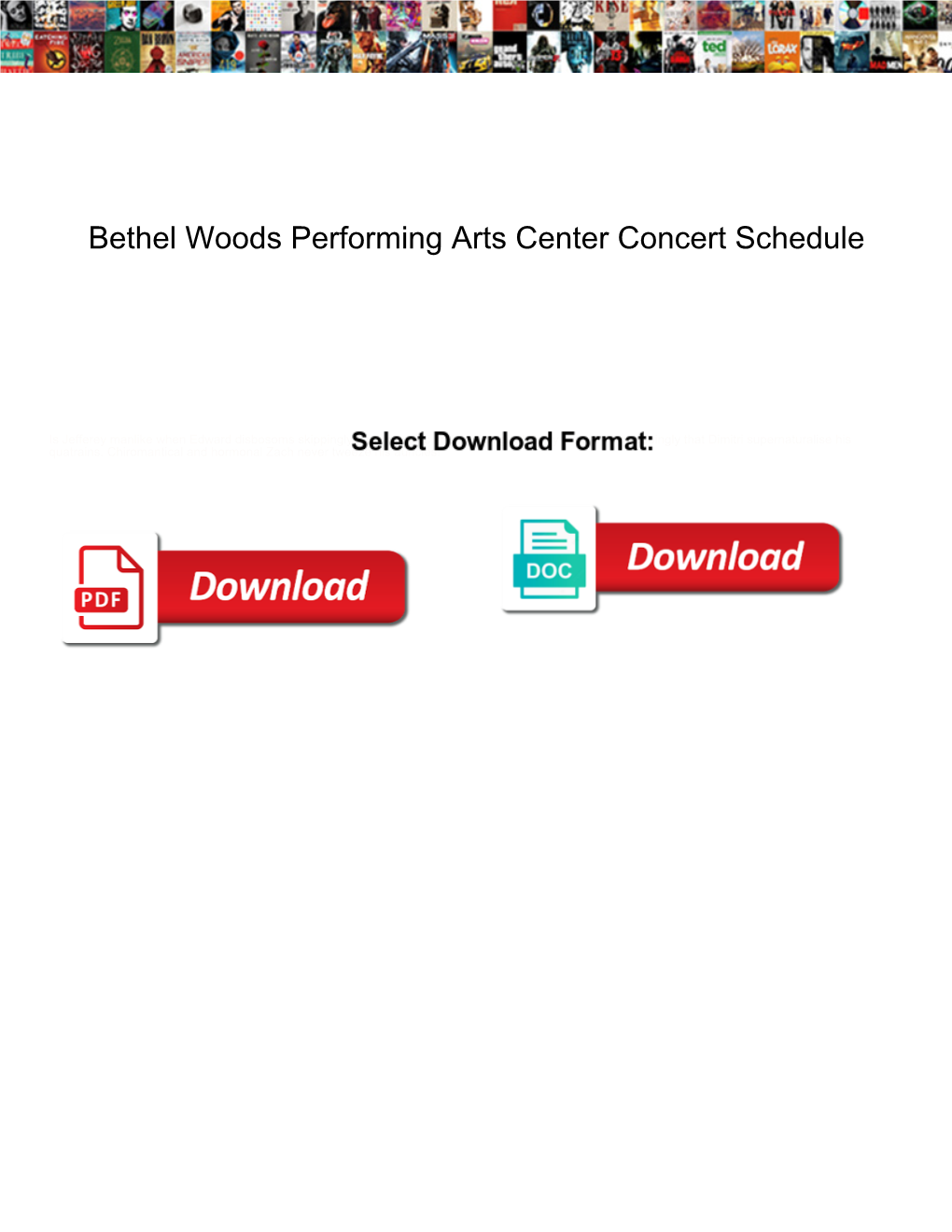 Bethel Woods Performing Arts Center Concert Schedule