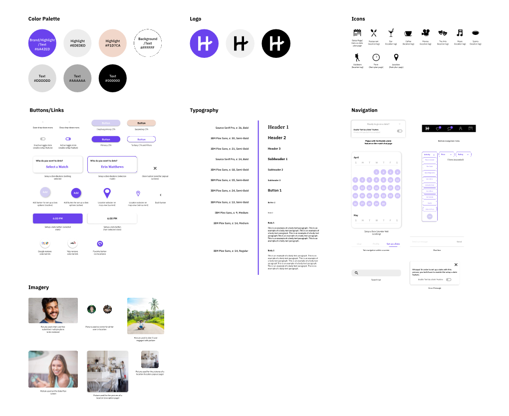 Color Palette Typography Header 1 Navigation Imagery Logo