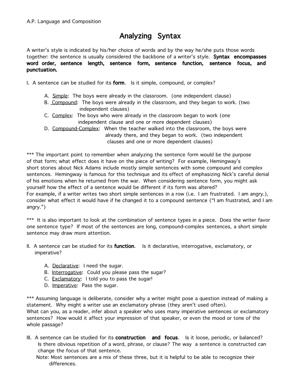 Analyzing Syntax