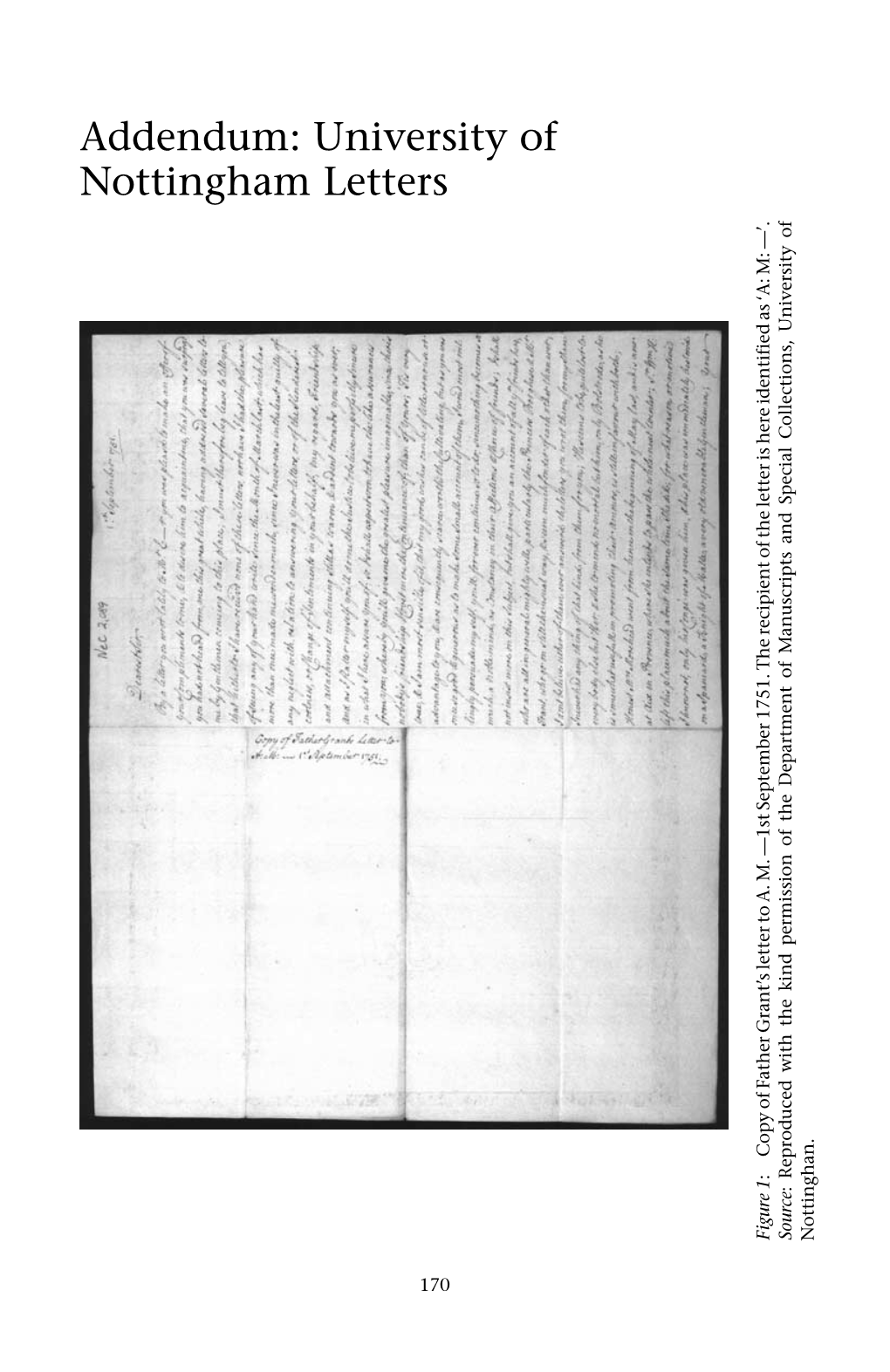 Addendum: University of Nottingham Letters : Copy of Father Grant’S Letter to A