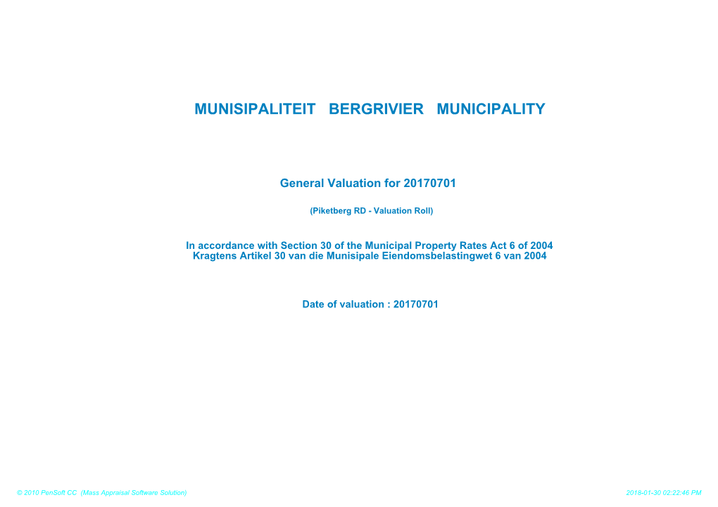 Munisipaliteit Bergrivier Municipality