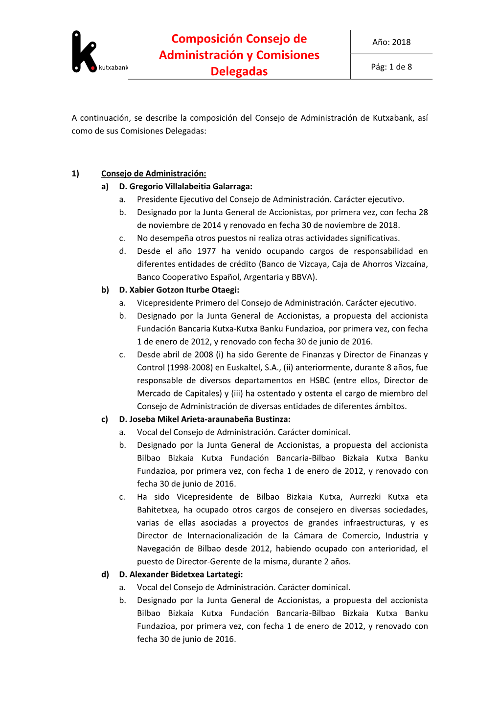 Composición Consejo De Administración Y Comisiones