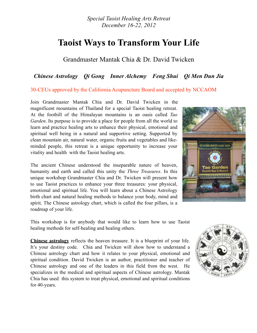 Taoist Ways to Transorm You Life