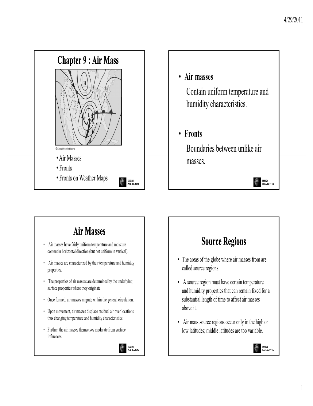 Chapter 9 : Air Mass Air Masses Source Regions