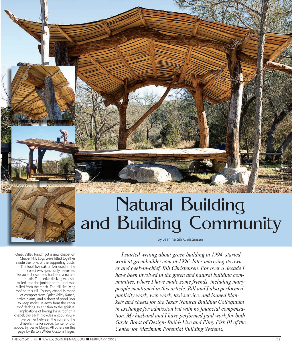 Natural Building and Community