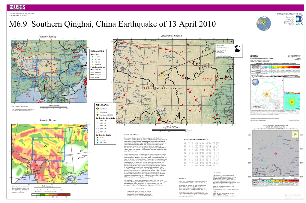 M6.9 Southern Qinghai, China Earthquake of 13 April 2010 Network