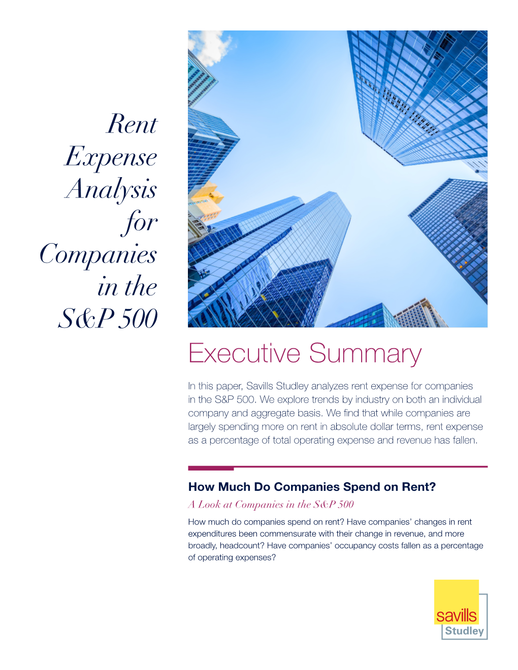 Rent Expense Analysis for Companies in the S&P