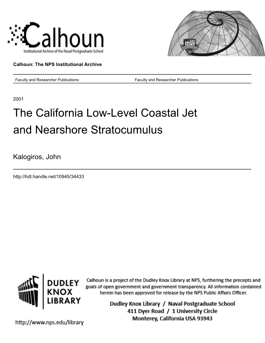 The California Low-Level Coastal Jet and Nearshore Stratocumulus