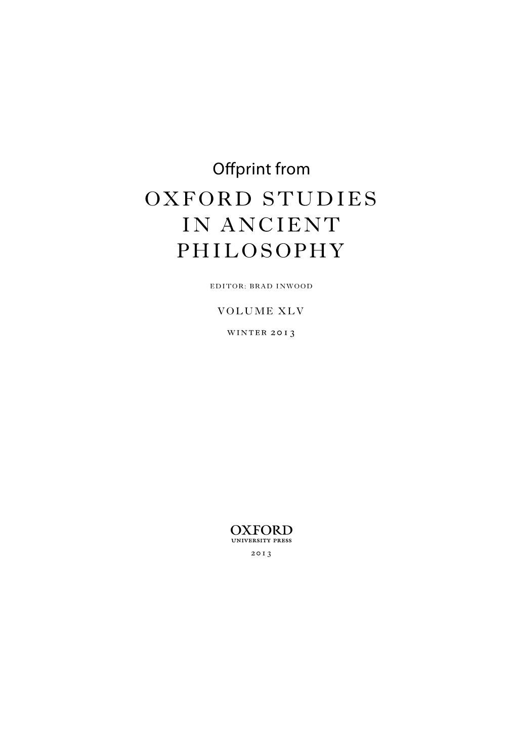 Oxford Studies in Ancient Philosophy,  (), – at ); M