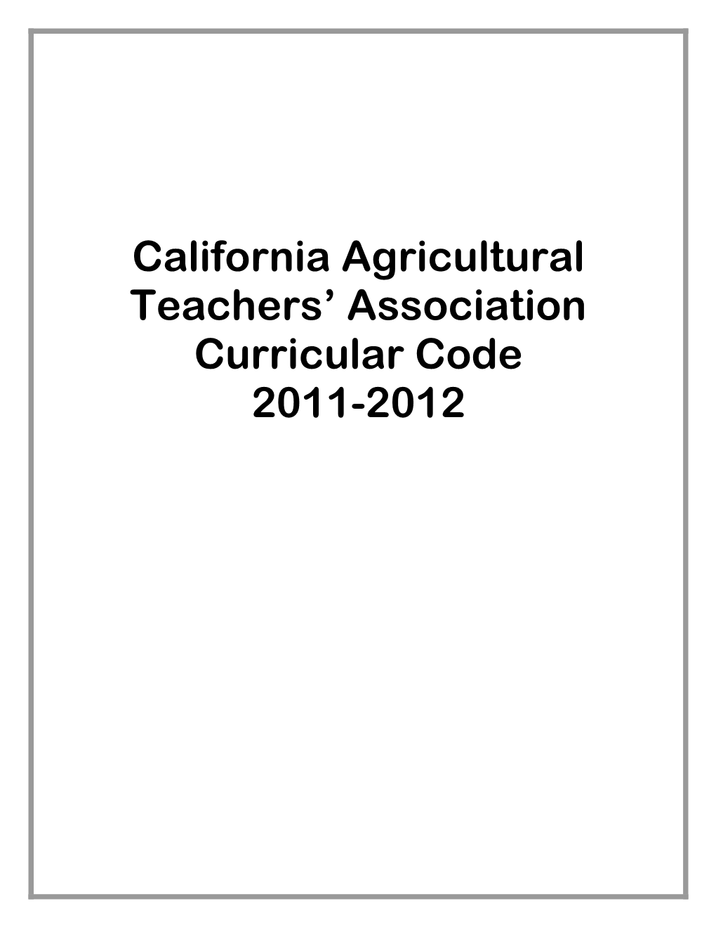 CATA Curricular Code 2010-2011