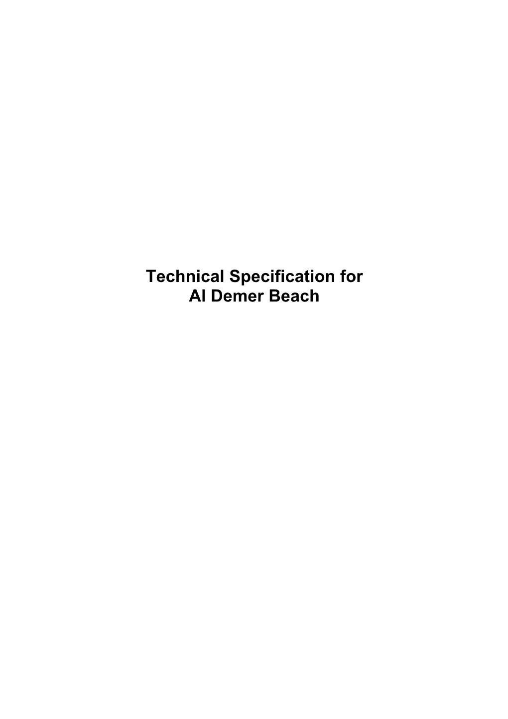 Technical Specification for Al Demer Beach