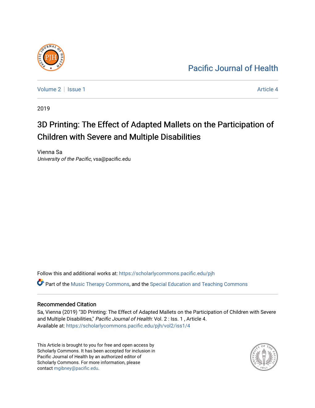 3D Printing: the Effect of Adapted Mallets on the Participation of Children with Severe and Multiple Disabilities