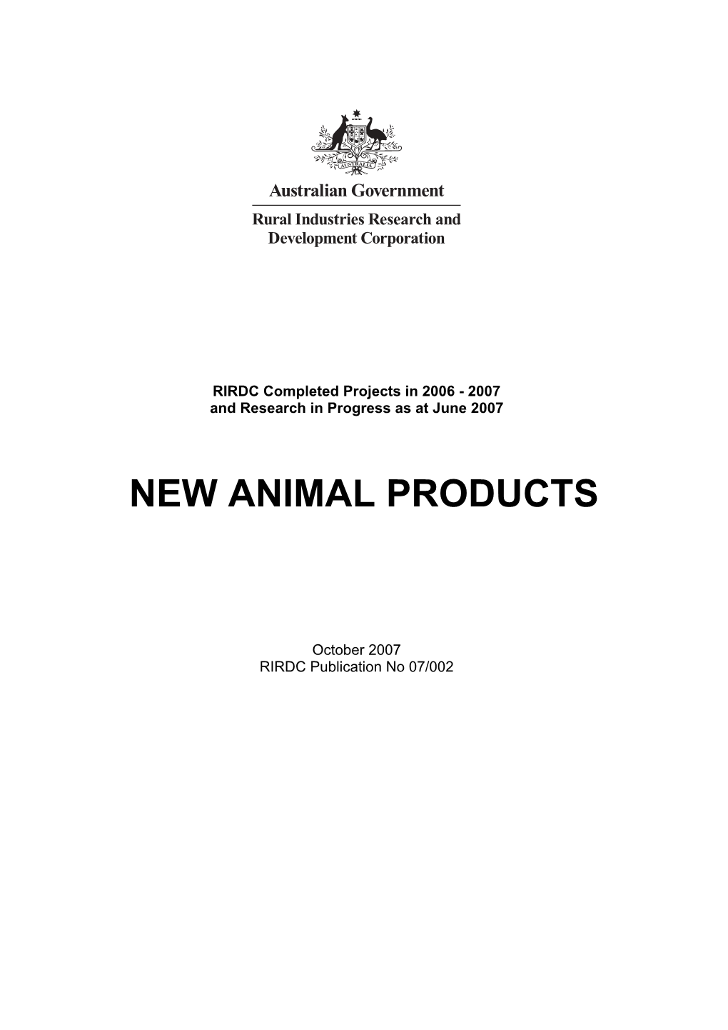 New Animal Products