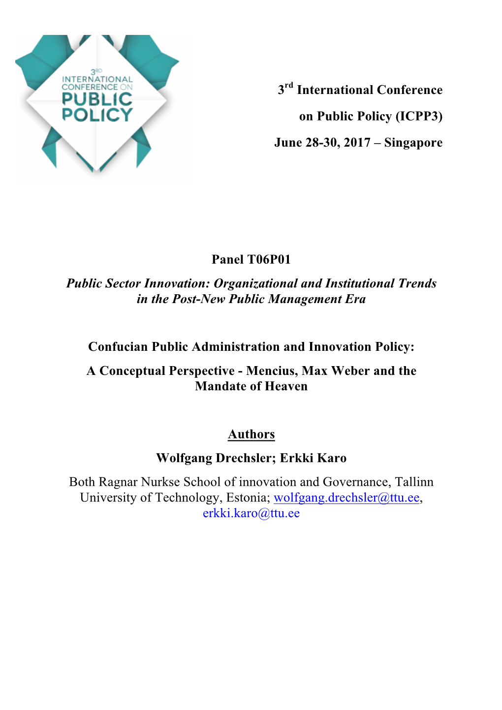 ICPP3 Full Paper Cover Page