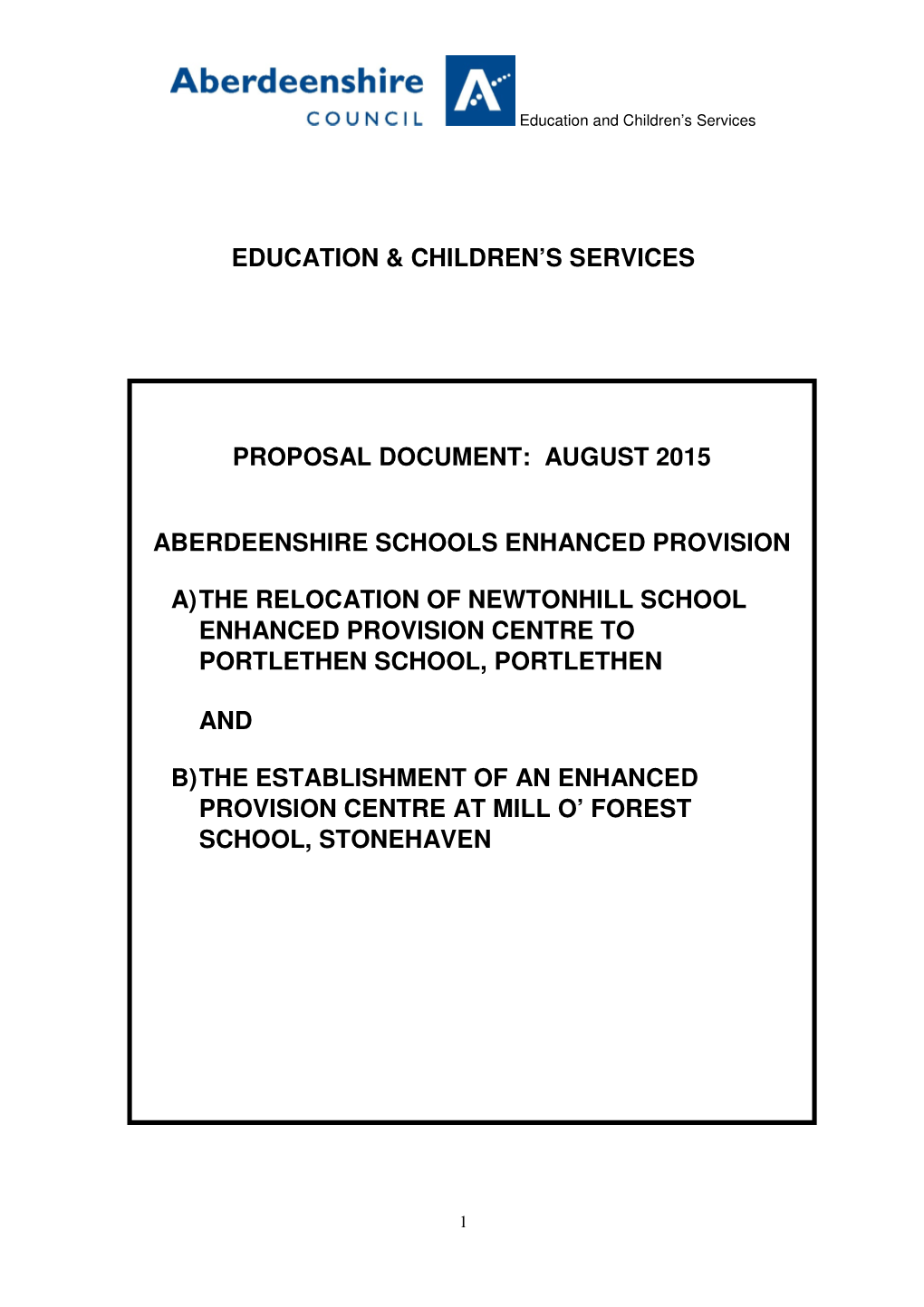 Education & Children's Services Proposal