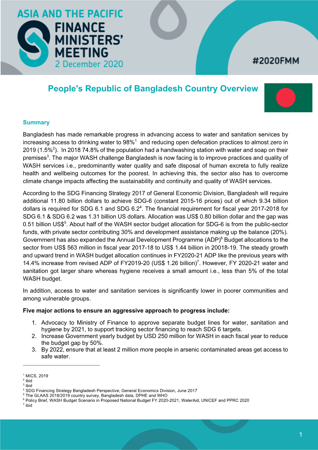 People's Republic of Bangladesh Country Overview