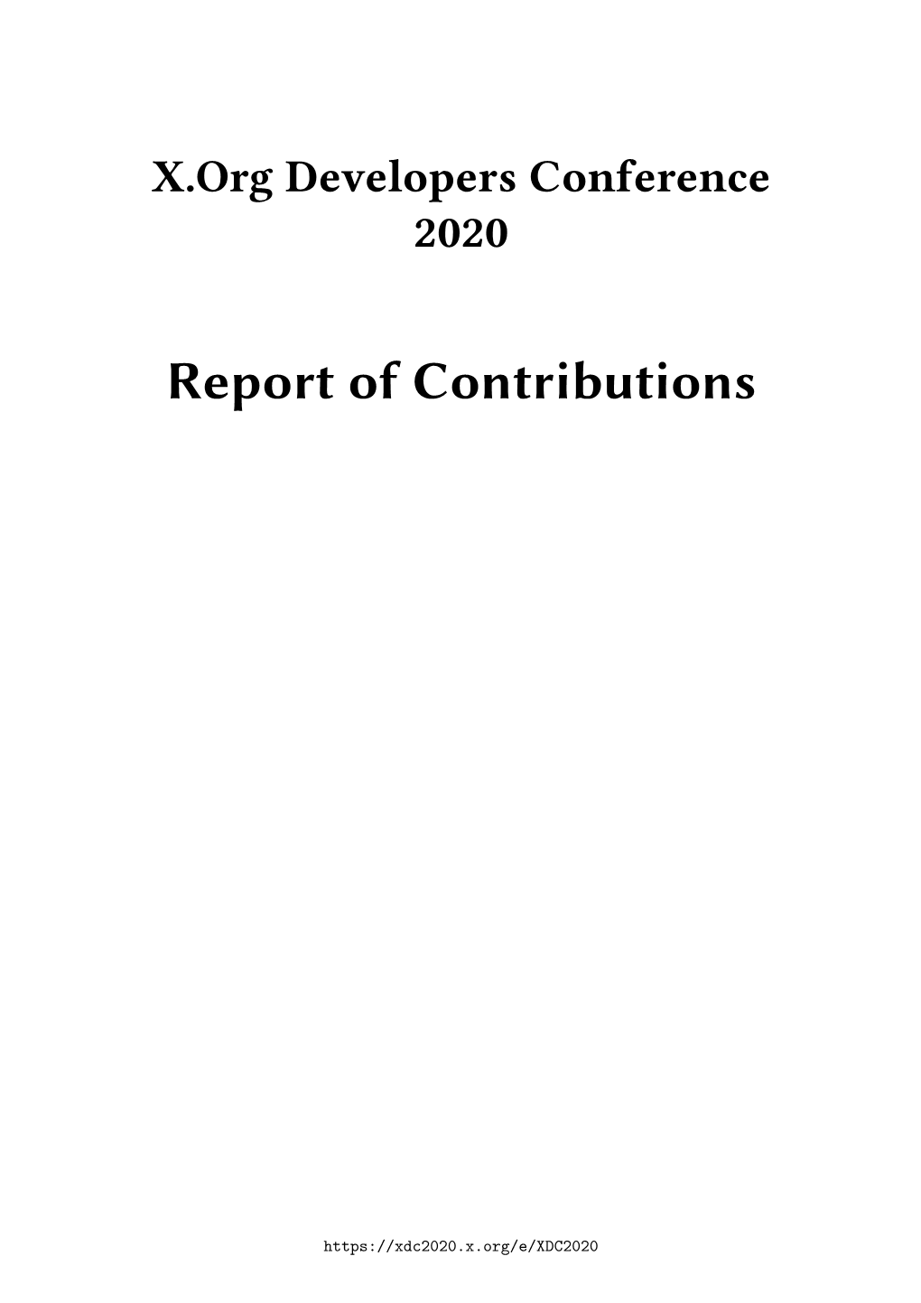 Report of Contributions