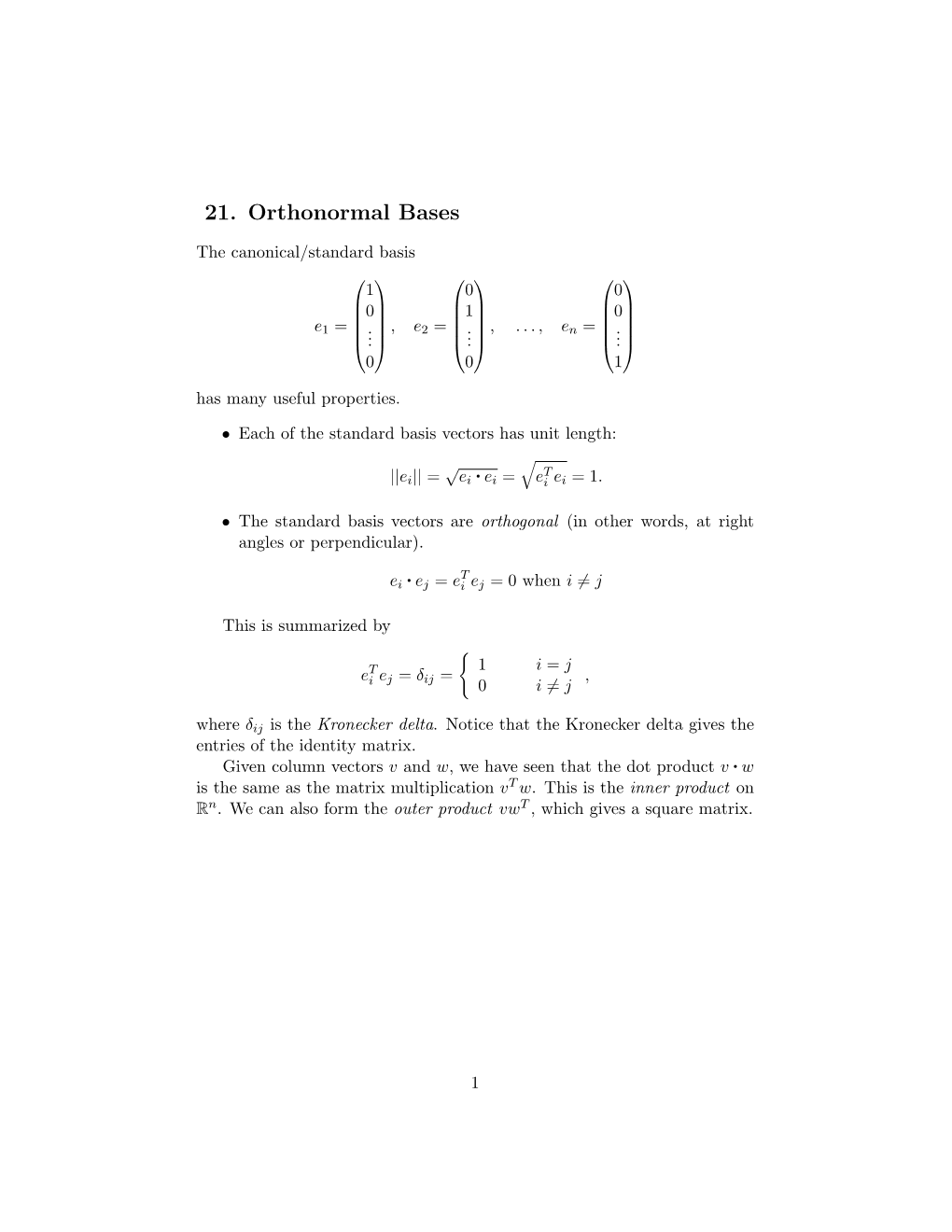 21. Orthonormal Bases