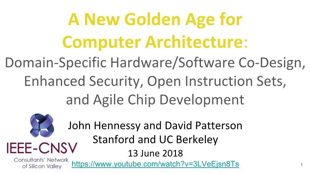 A New Golden Age for Computer Architecture: Domain-Specific