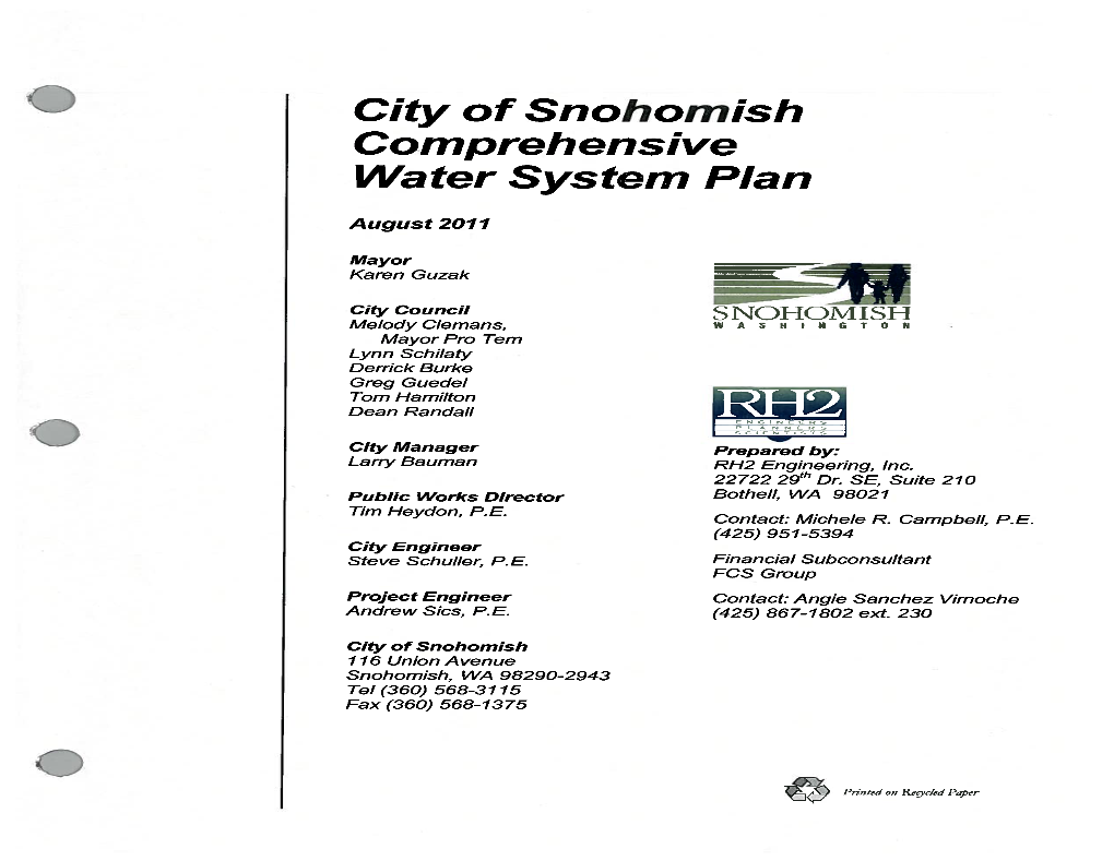 Comprehensive Water System Plan (2011)