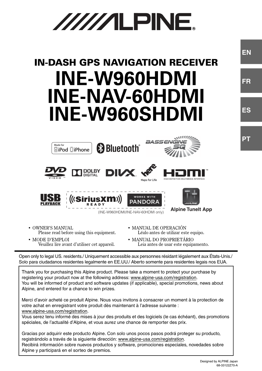 Ine-W960hdmi Ine-Nav-60Hdmi Ine-W960shdmi