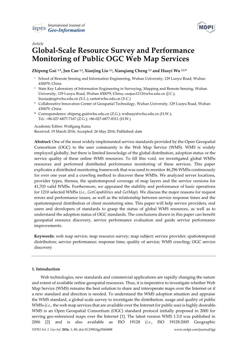 Global-Scale Resource Survey and Performance Monitoring of Public OGC Web Map Services