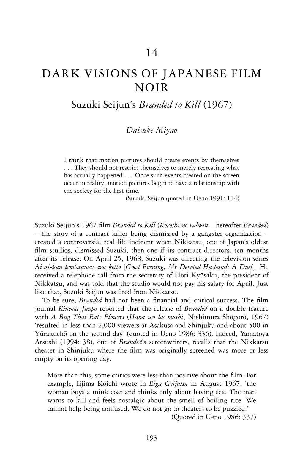 Japanese Cinema’S Logic], Tokyo: SanIchi Shobo¯