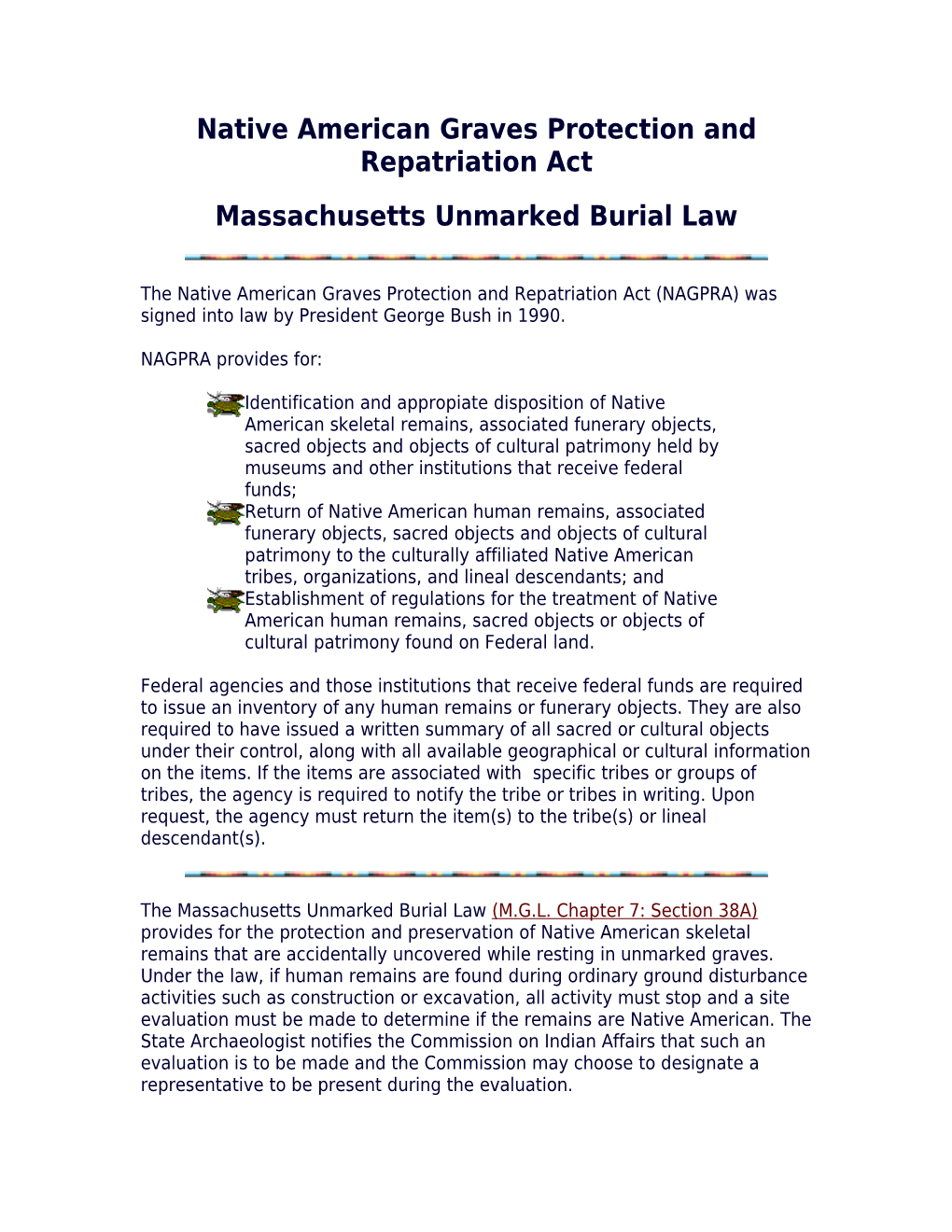 Native American Graves Protection and Repatriation Act