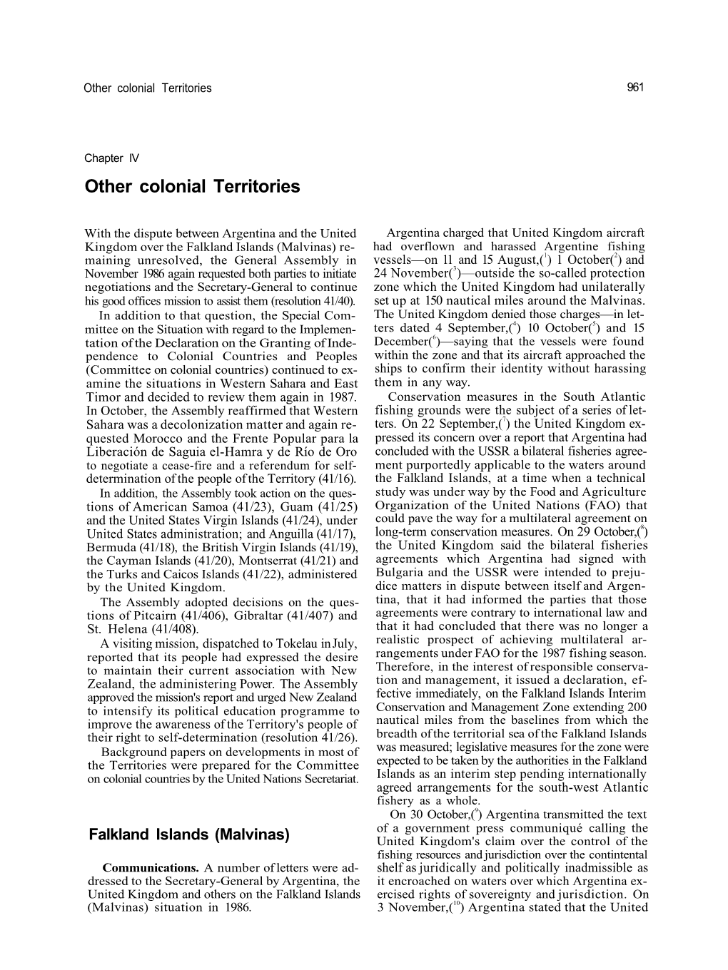 [ 1986 ] Part 1 Sec 3 Chapter 4 Other Colonial Territories