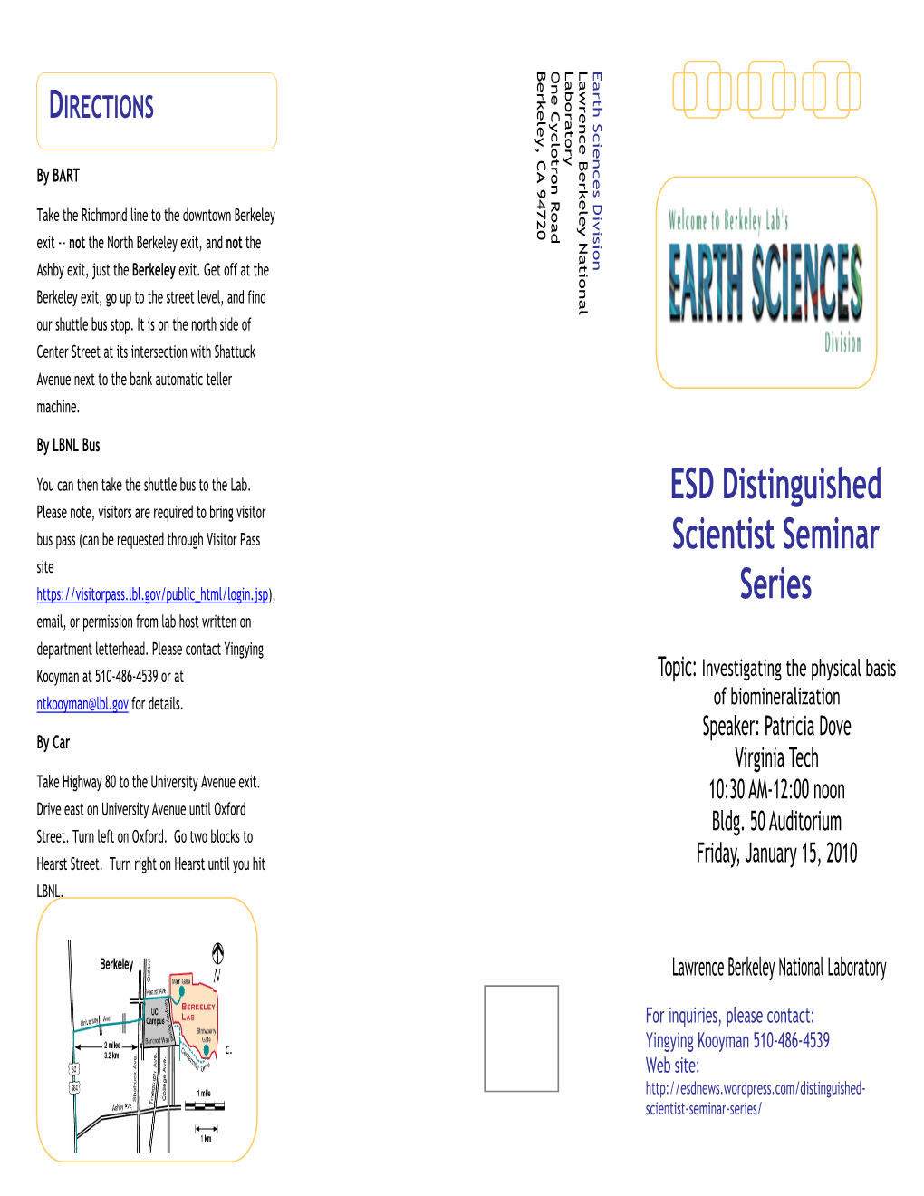 ESD Distinguished Scientist Seminar Series