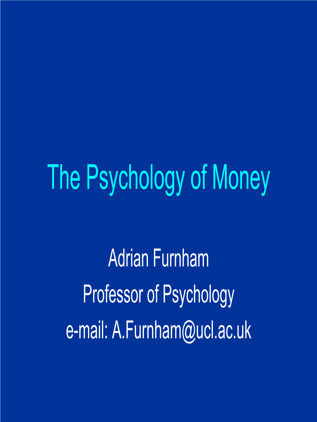 The Psychology of Money