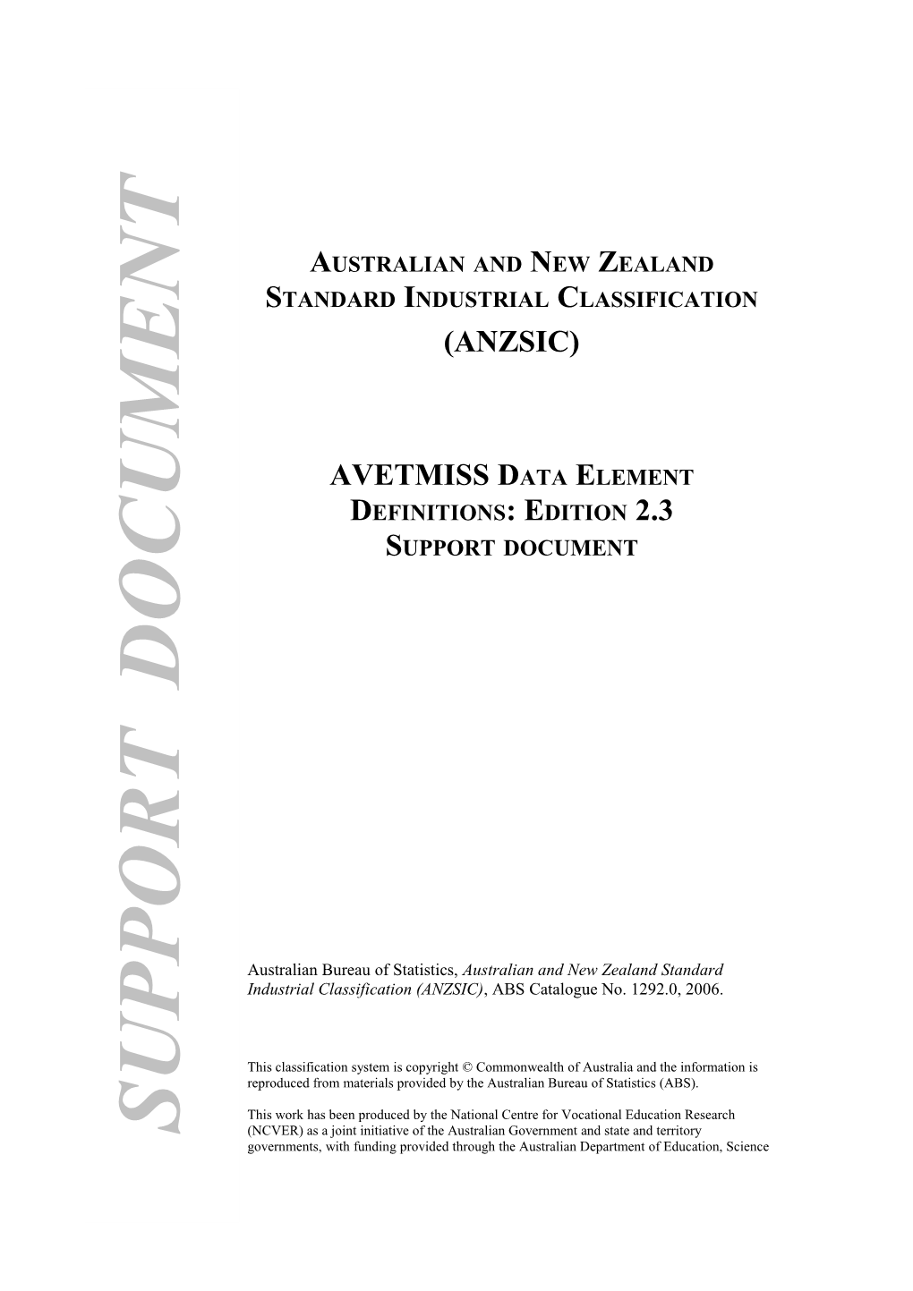 Australian and New Zealand Standard Industrial Classification