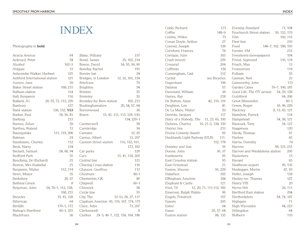 Photographs in Bold Acacia Avenue 64 Ackroyd, Peter 54 Alcohol 162–3 Aldgate 12 Ashcombe Walker, Herbert 125 Ashford In