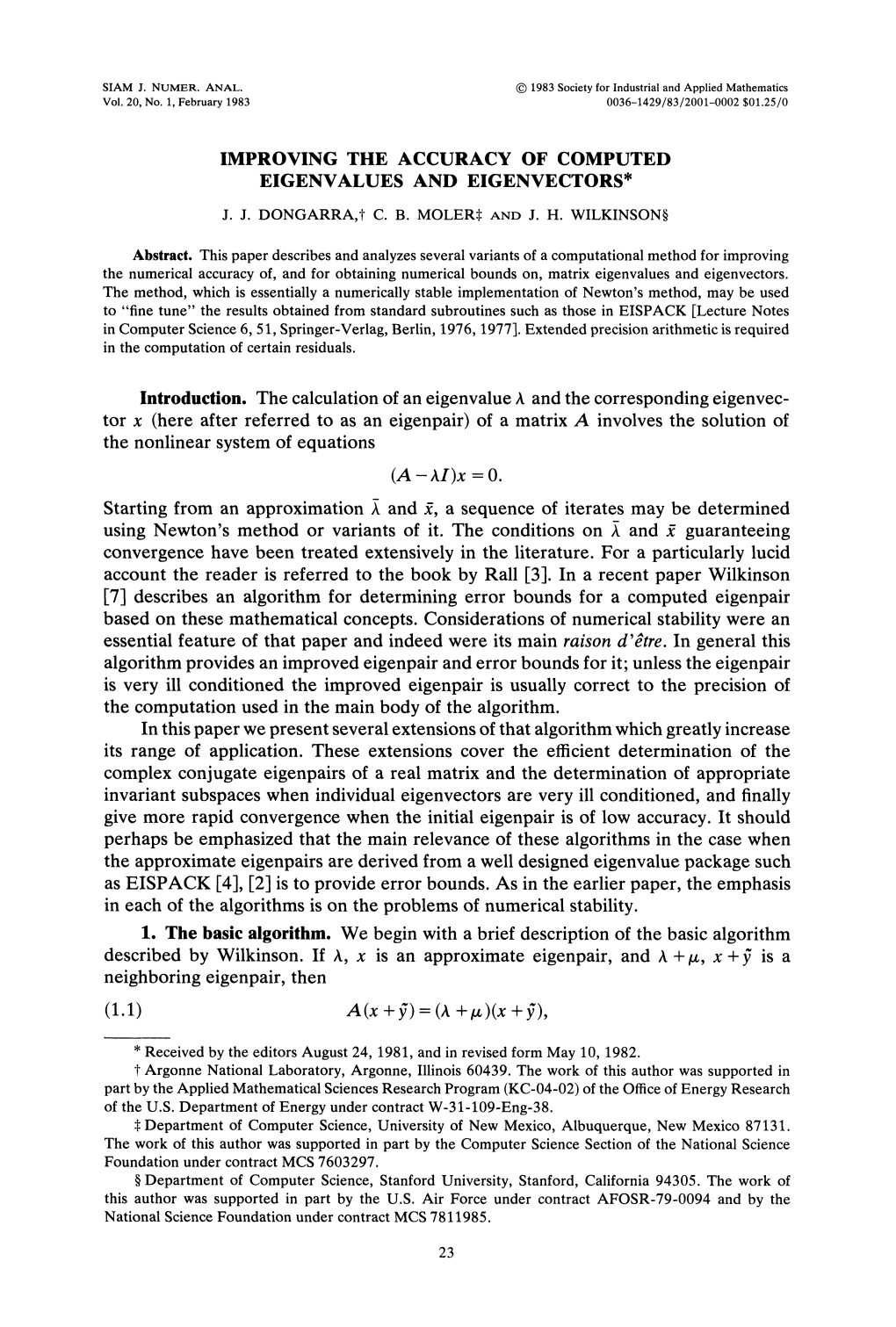 Improving the Accuracy of Computed Eigenvalues and Eigenvectors*