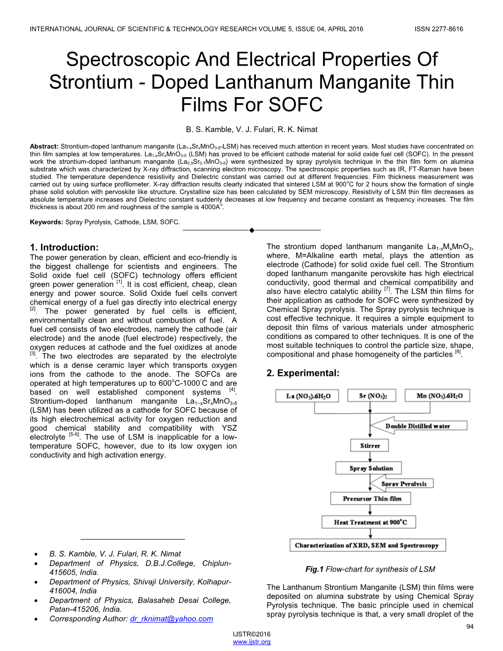 Doped Lanthanum Manganite Thin Films for SOFC Application