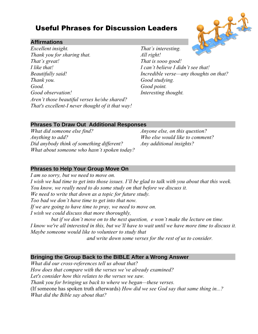 Useful Phrases for Discussion Leaders