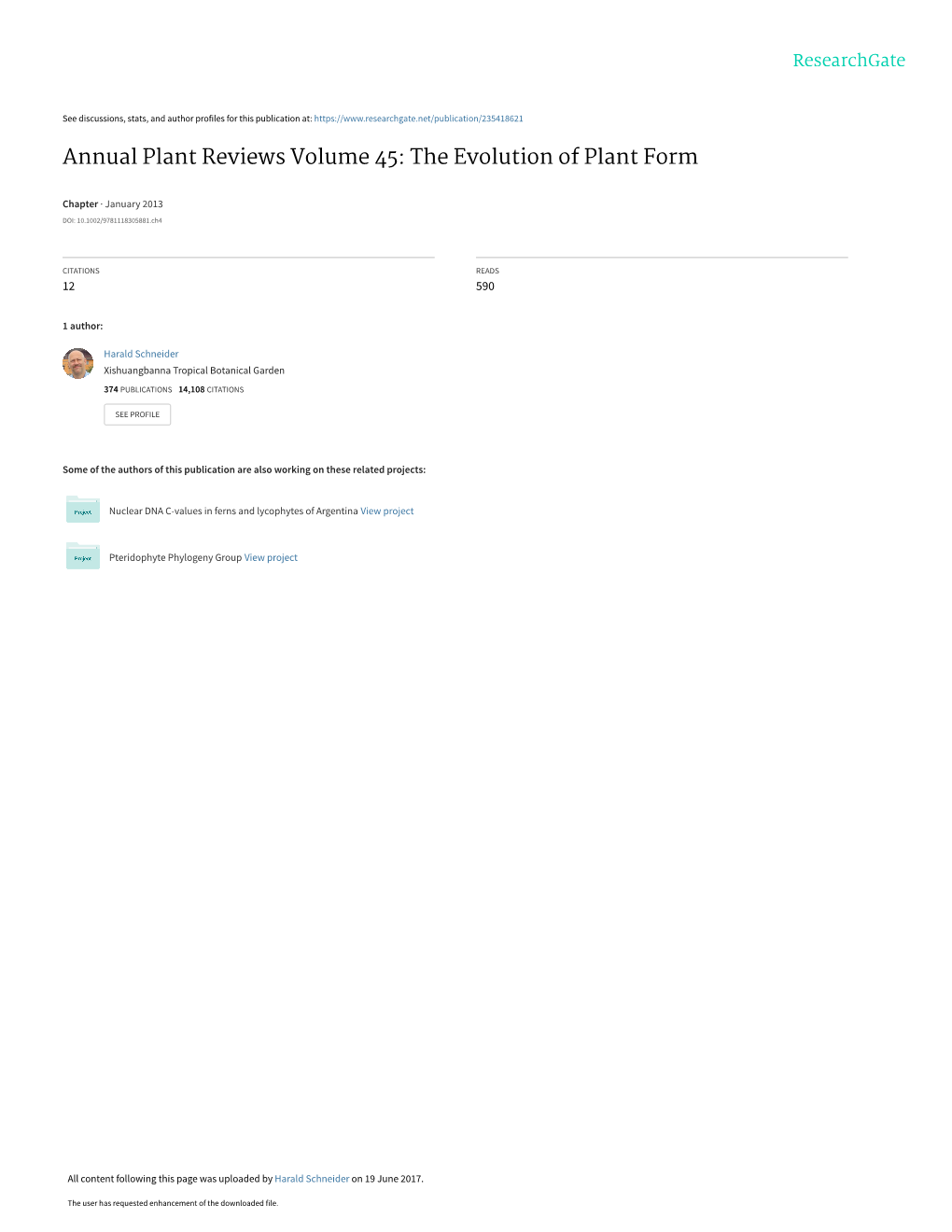 Annual Plant Reviews Volume 45: the Evolution of Plant Form