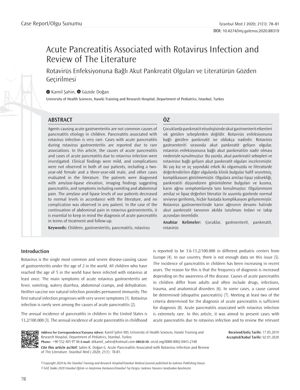 Acute Pancreatitis Associated with Rotavirus Infection and Review Of